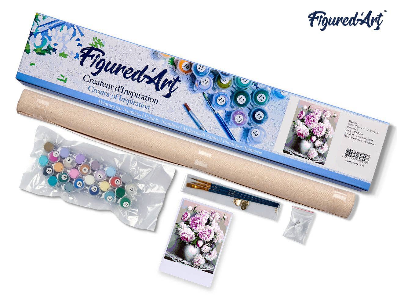 Figured'Art - Wholesale DIY Craft Kit - Paint by numbers Vase of Peonies4