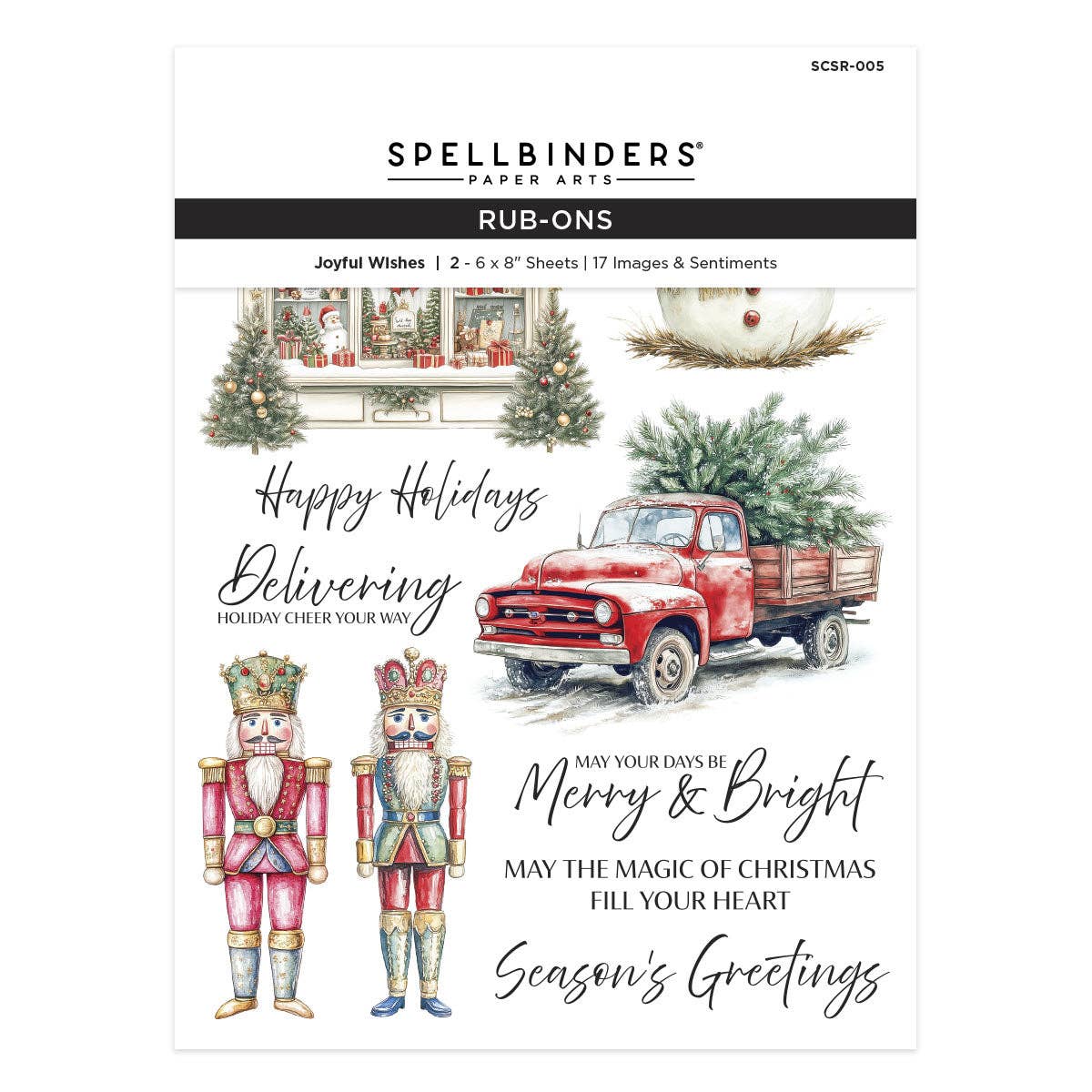 Hero Arts + Spellbinders Wholesale - Wholesale Rubber/Decorative Stamp - Joyful Wishes Rub-On Sheets from the Simply Made Collection0