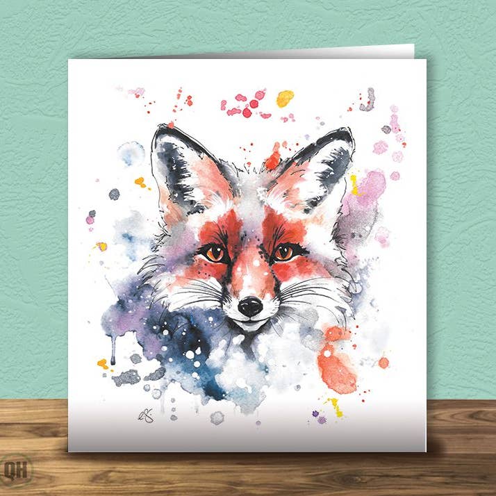 Cartão de Felicitações com Raposa em Aquarela por Elizabeth Grant por atacado de Quitting Hollywood