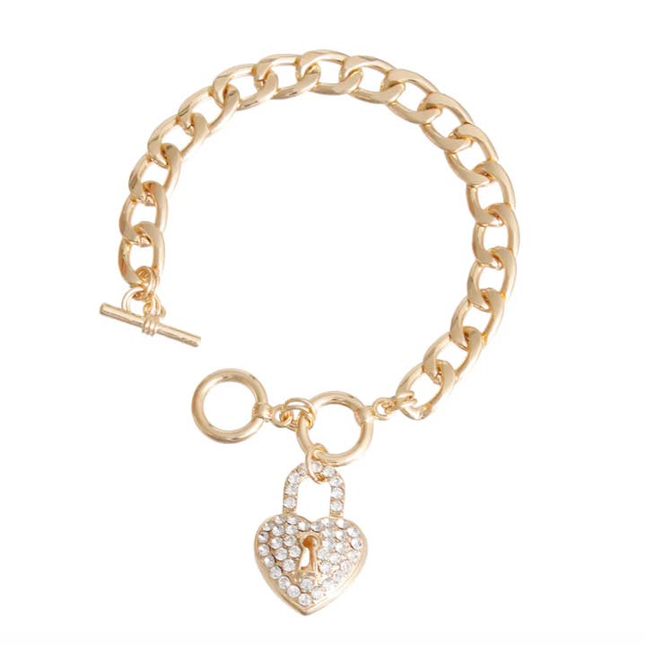 Gold Locked Heart Dog Necklace for wholesale by Bark Fifth Avenue