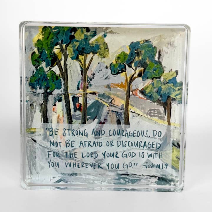 Joshua 1:9 Acrylic Scripture Block for wholesale by Lauren Dunn