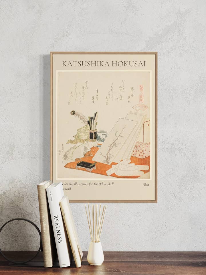 Katsushika Hokusai - 'SET VAN DRIE wanddecoraties met houtblok'. A4, A3, A2. Vintage wanddecoratie. Japanse kunst, Japanse prenten. Moederdagcadeau voor wholesale door Gabrielle Dalsan