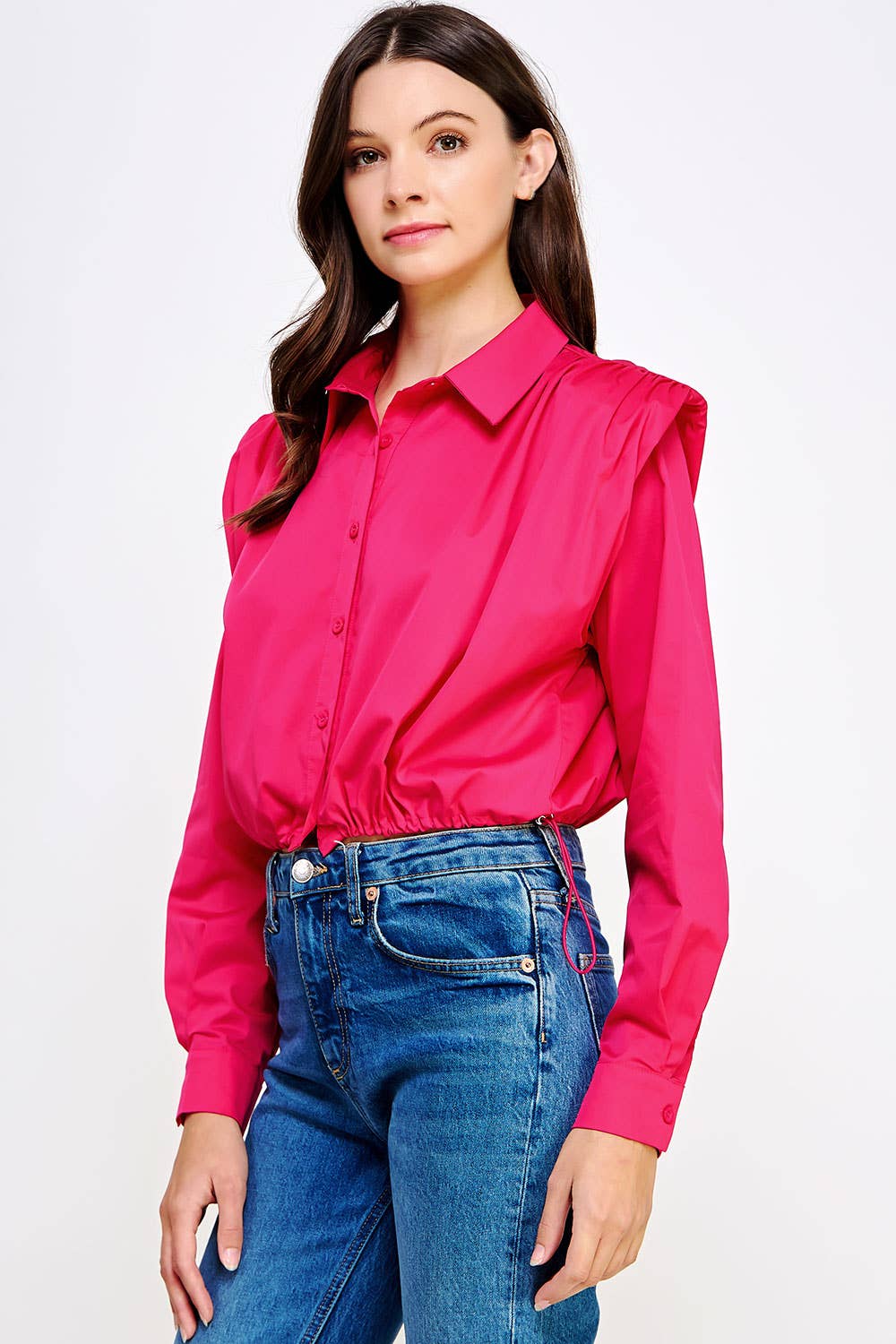 Strut & Bolt – Engroshandel Skjorte med buttondown – til kvinder – Skulderpude Button Down Poplin skjorte14