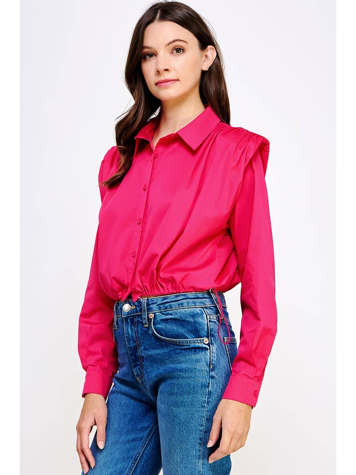 Strut & Bolt – Engroshandel Skjorte med buttondown – til kvinder – Skulderpude Button Down Poplin skjorte14