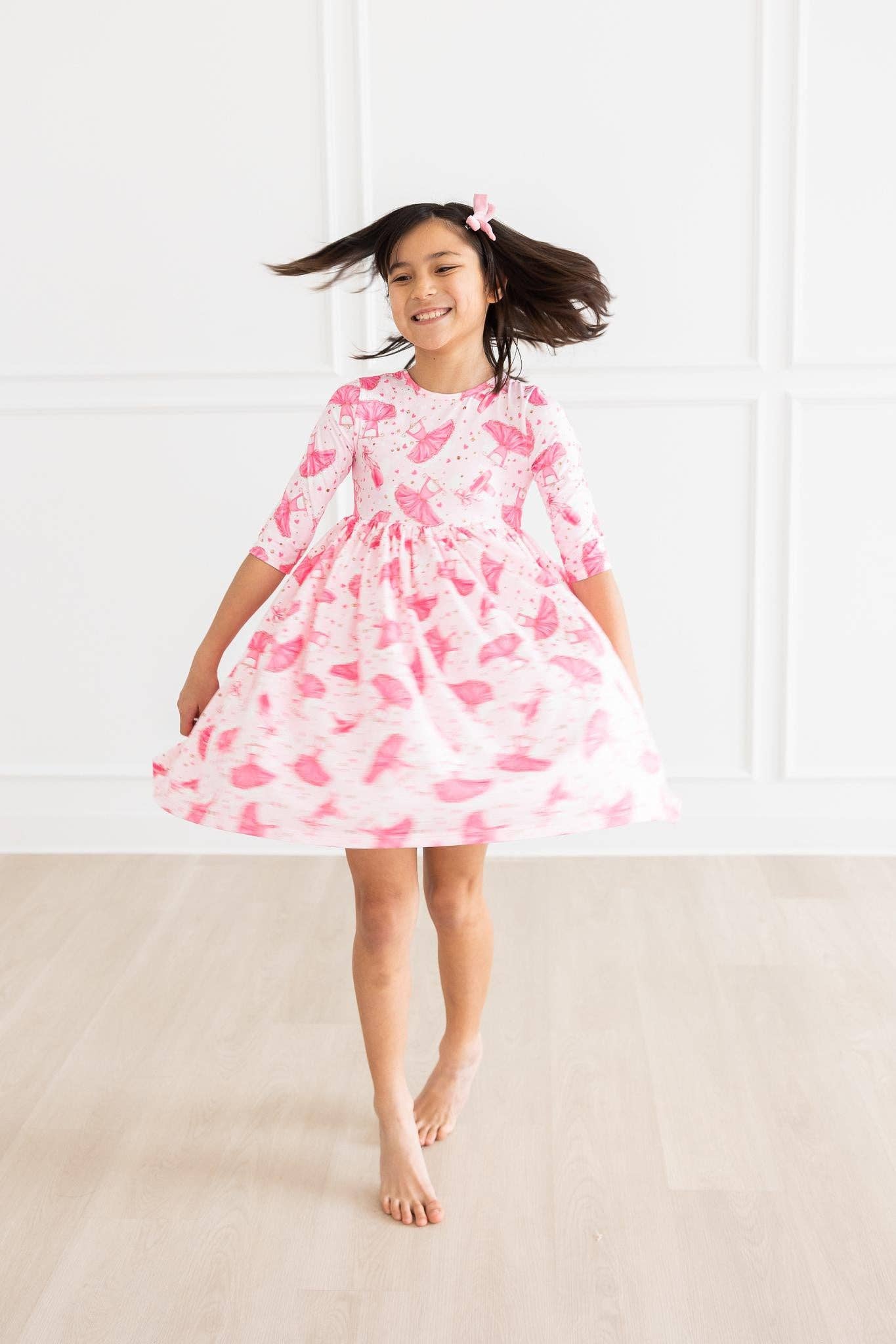 Mila & Rose - Wholesale Dress - Kids - Pirouette 3/4 Sleeve Pocket Twirl Dress6