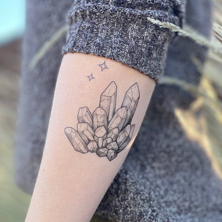 NatureTats - Wholesale Temporary Tattoo - Crystal Quartz Temporary Tattoo