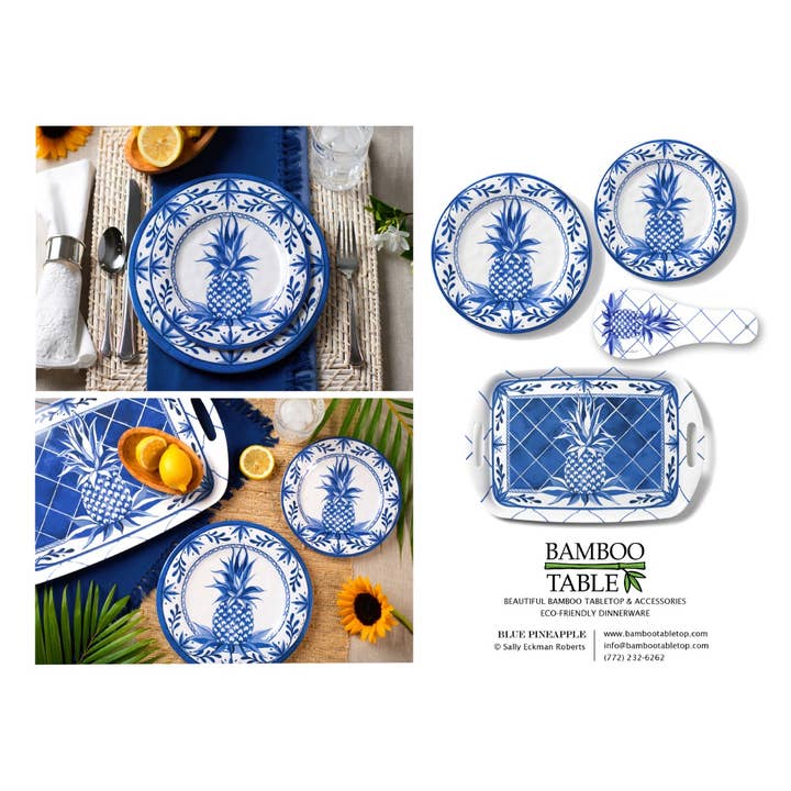 Bamboo Table - Vente Assiette - Collection d'assiettes en bambou Blue Pineapple10