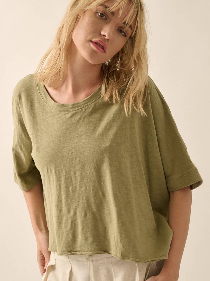 Promesa USA - Wholesale T-shirt – women's - Easy Fit Mineral Wash Poncho Slub Knit T-Shirt12
