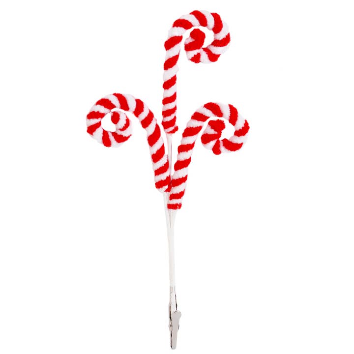 Factory Direct Craft - Wholesale Artificial Christmas Tree - 9" Red and White Candy Canes Pick with Clip5