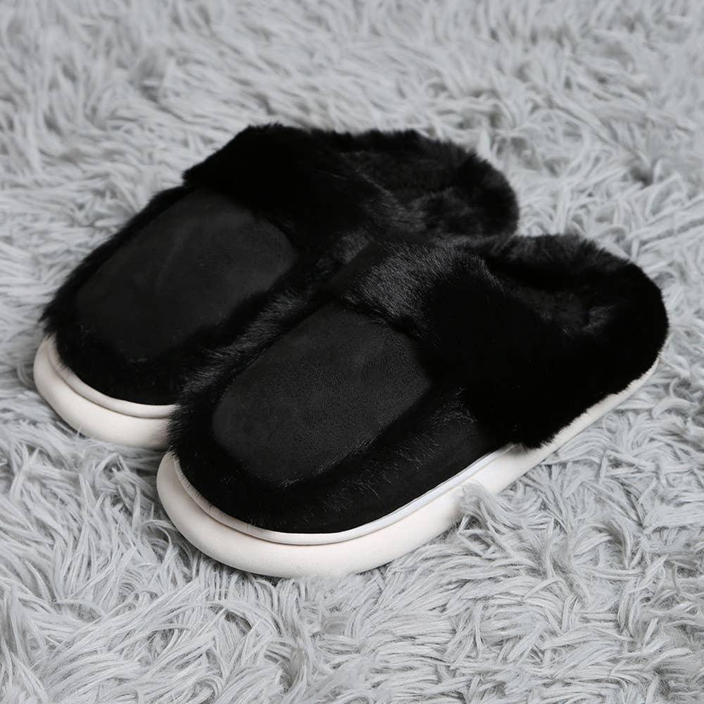 Sensibling Corp. – Engroshandel Slippers - Dame – Faux ruskind bløde indendørs gulvtøfler3