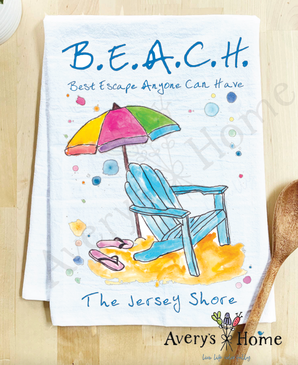 Avery's Home - Wholesale Tea Towel - Beach Vacation Souvenir Customizable Tea Towel19