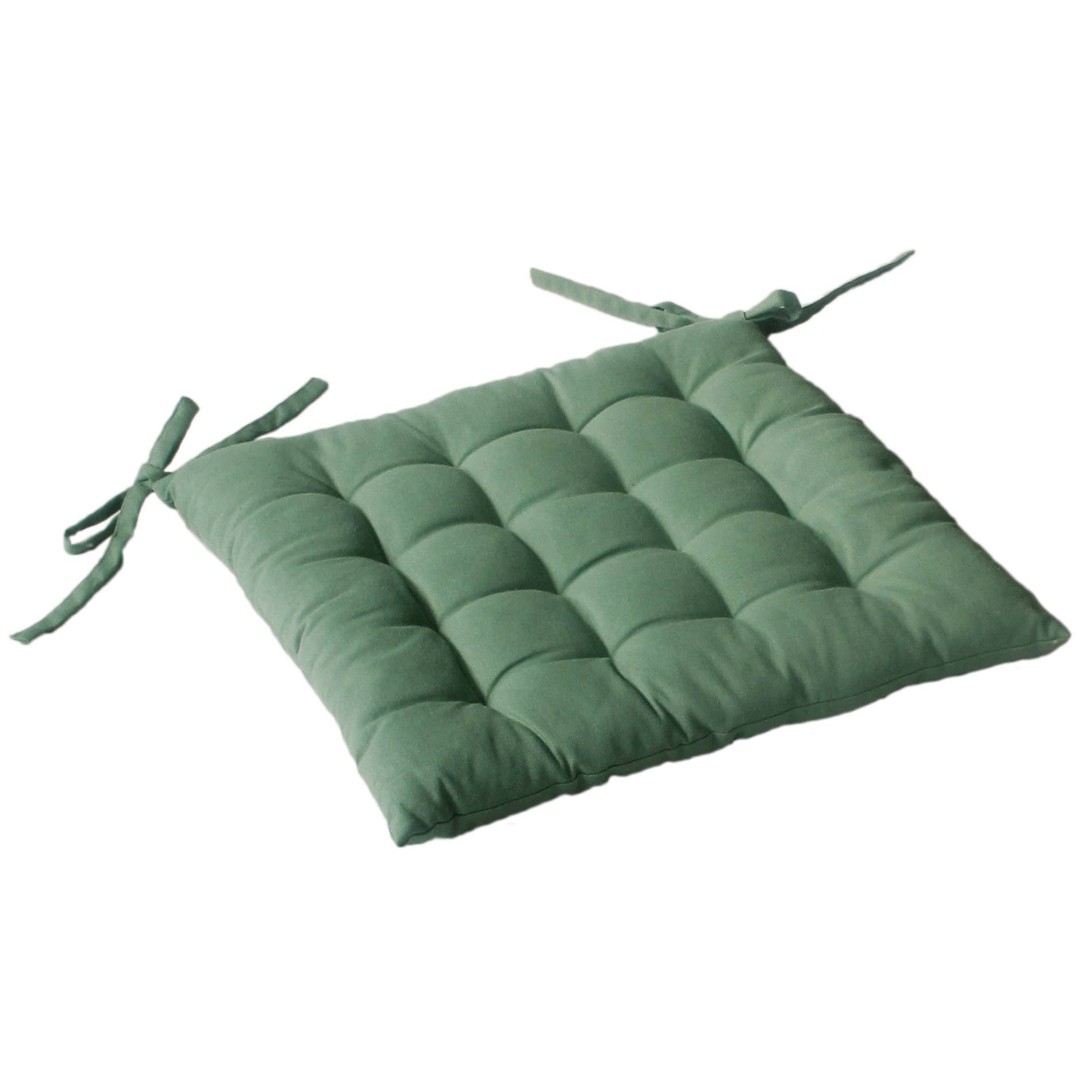 DECOSTARS - CmaDECO – Großhandel Stuhlkissen – Steppkissen 38 x 38 cm aus 100 % Baumwolle mit Knoten, PANAMA0