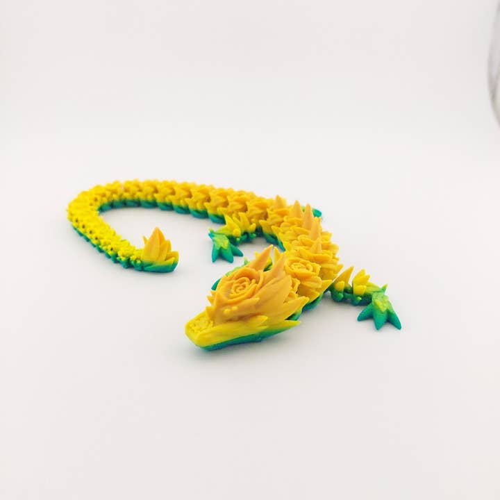 The Geek Galleria - Wholesale Fidget Toy - Kids - 12 Inch Rose Dragon And Matching Egg! - Articulated - Cinderwing3d - 3D Printed Dragon - Unique Gift
