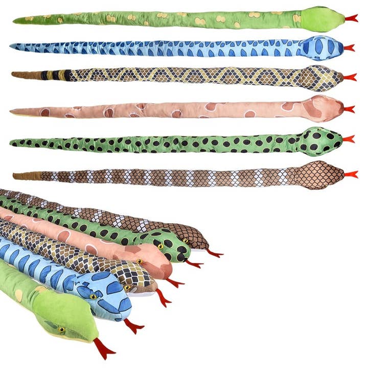 67" SNAKE SAFE ECO ASSORTMENT LLB Plush Toys for wholesale by La Luna Bella - Toys