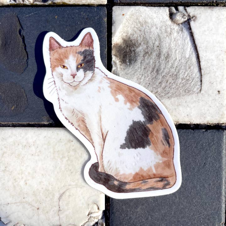 Art Fimbel - Wholesale Sticker - Pale Calico Cat, Premium Vinyl Sticker2
