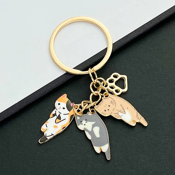 Cute Little Neck-Lifting Cat Keychains for wholesale by MKS America