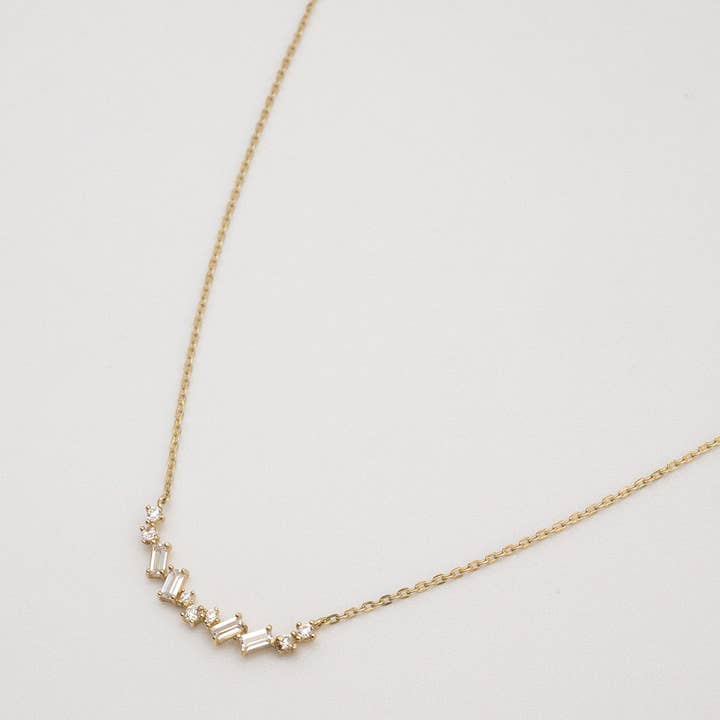 Zirconia 9 karat halskæde for engroshandel hos Mélanie Pigeaud Jewelry