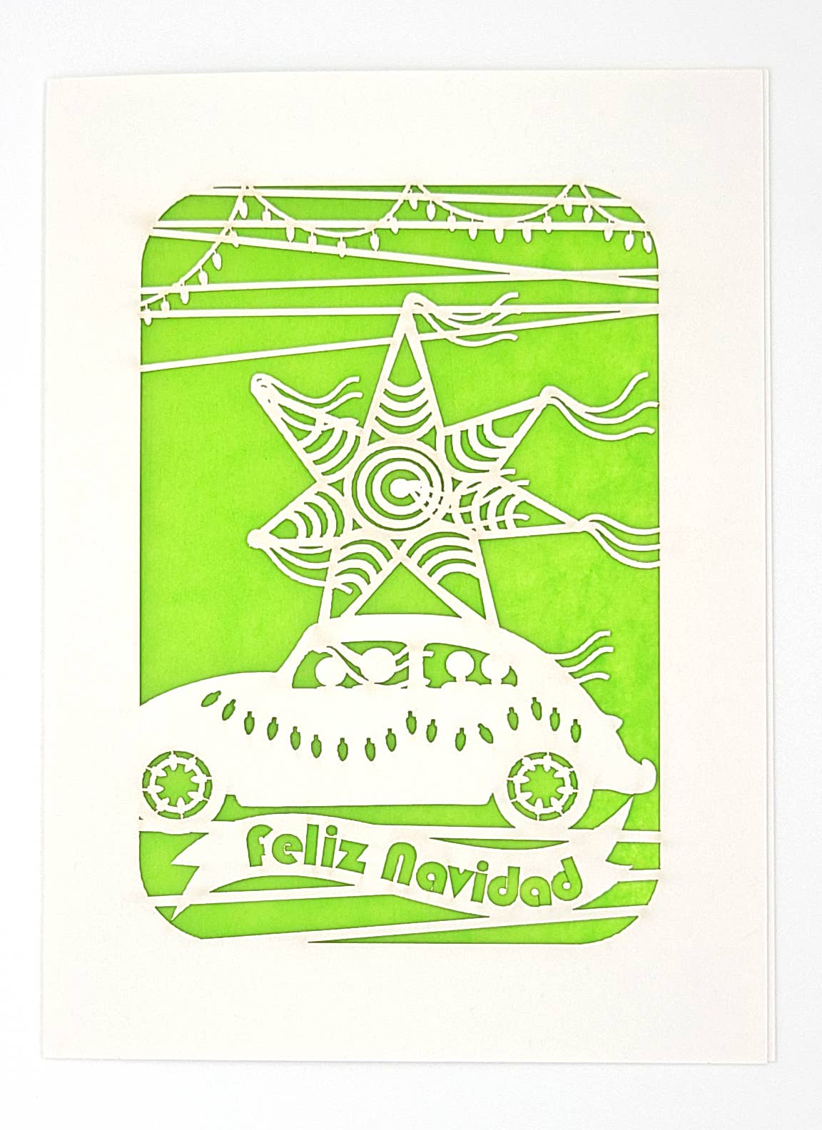 two hermanas – Engroshandel Julekort – Feliz Navidad med en VW bug y Pinta8
