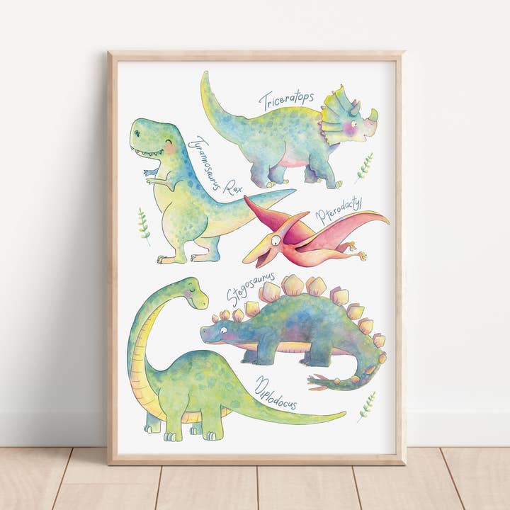 Dinosaurus kunstprint voor wholesale door PrettyLittleScribbles