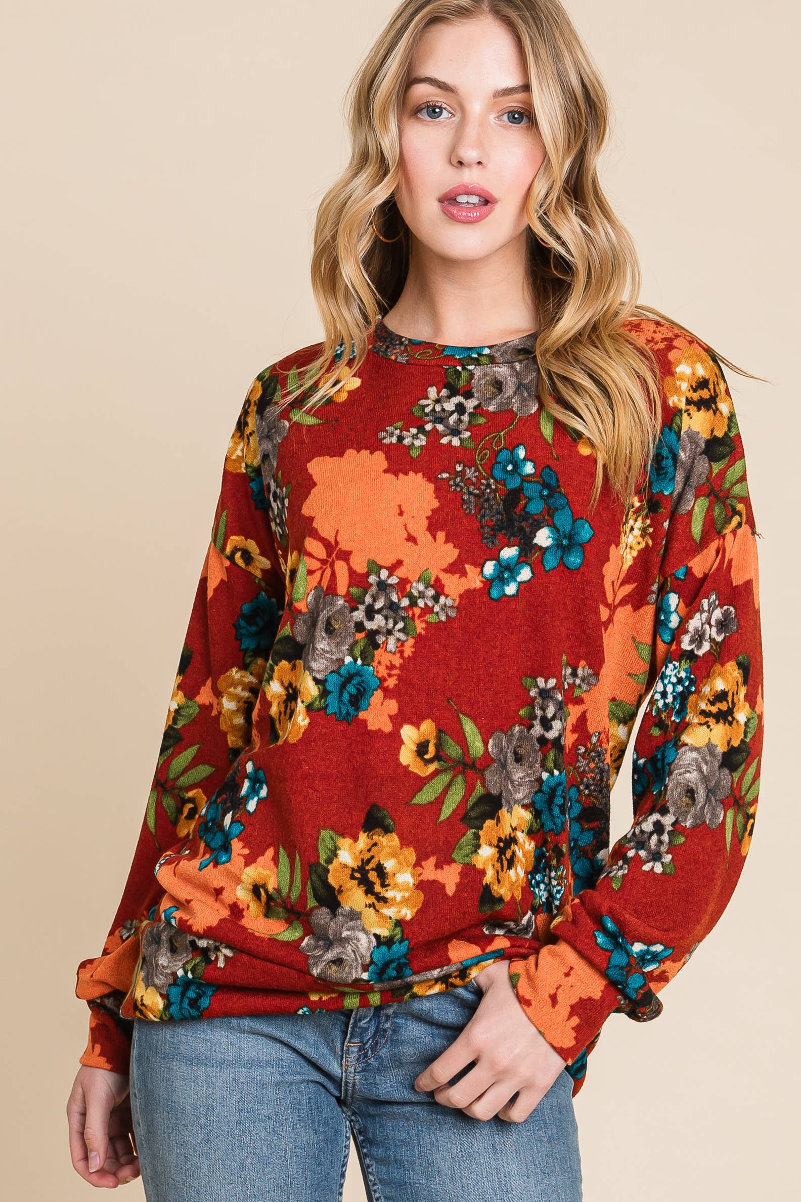 BOMBOM - Wholesale Knit Top - Women's - TL1941 FLORAL KNIT TOP5