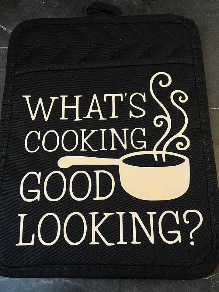 What's Cooking Good Looking? Pot Holder for wholesale by The Crazy Craft Girl LLC