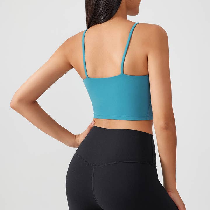 Sodalemon - Wholesale Sports Bra - Women's - Women Fitness U-Neck Padded Tank Top High Support Sport Bra