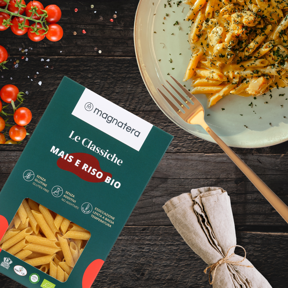 magnatera Pangea srl – Großhandel Pasta – Glutenfreie Penne aus Bio-Mais und Reis – Hergestellt in Italien4