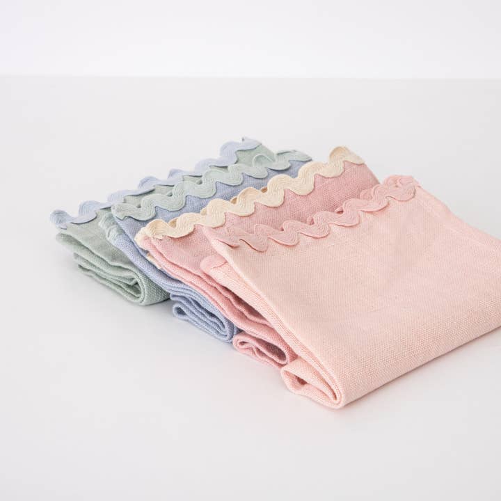 Meri Meri - Wholesale Dinner & Cloth Napkin - Pastel Ricrac Fabric Napkins