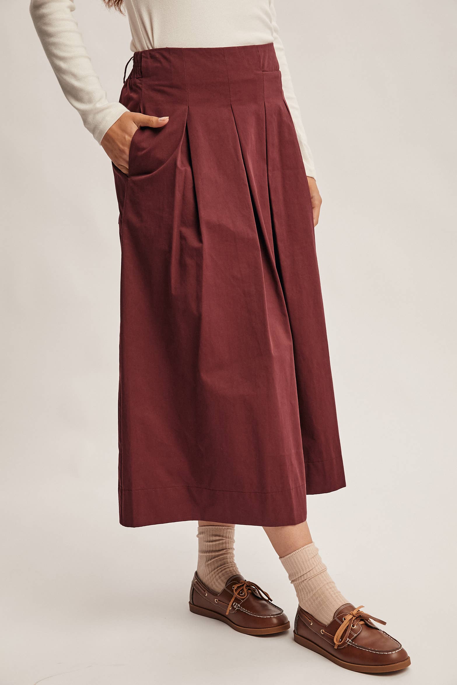 Forte – Engroshandel Nederdel - Dame – Plisseret A-line Midi Nederdel FSK000128