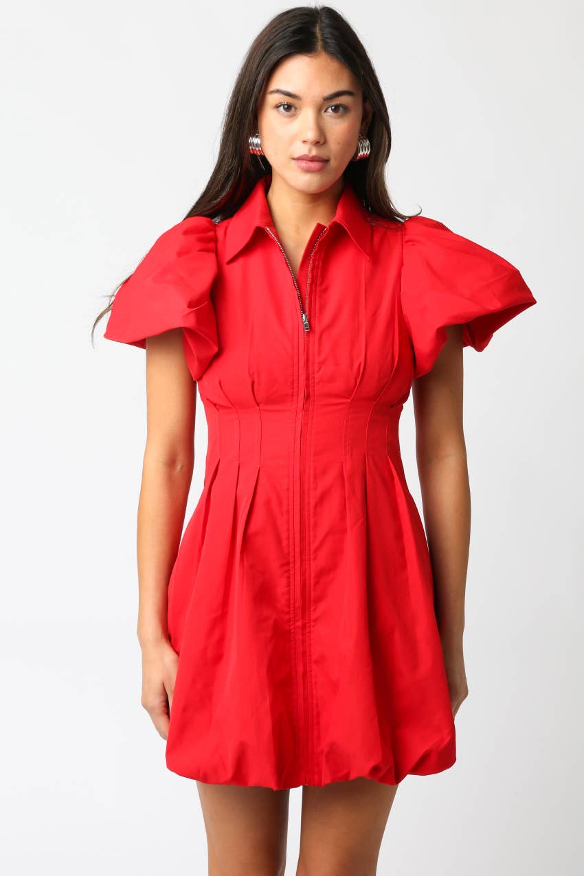 Olivaceous - Wholesale Dress - Women's - Melissa Bubble Mini Dress6