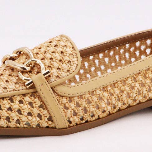 Bamboo STAKES-36 Women Chain Accent Woven Penny Loafers-12 Pairs Pack for wholesale by Mars Sky Shoes Wholesale