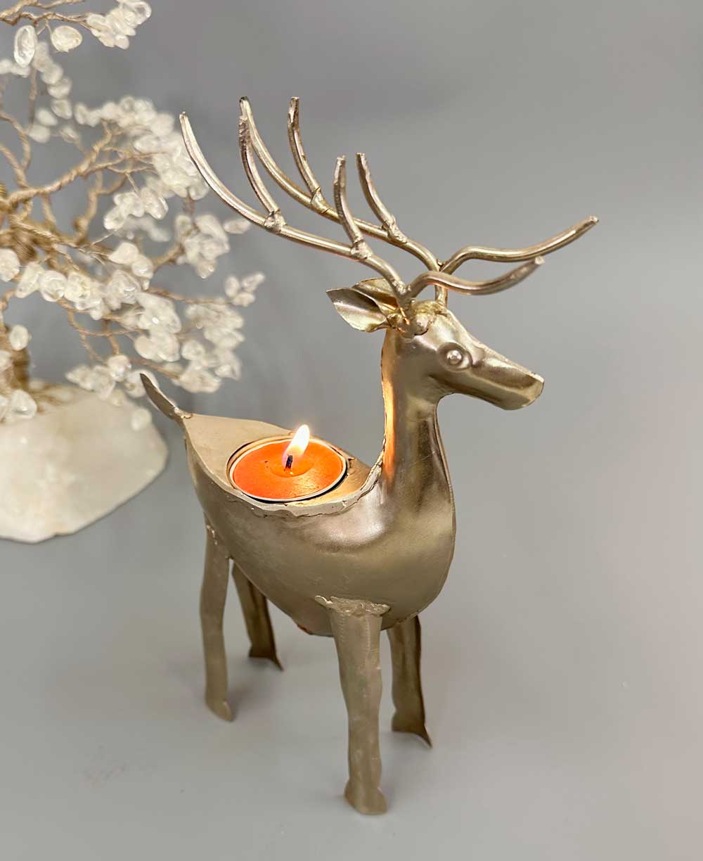Buddha Groove - Wholesale Candle holder - Handcrafted Wrought Iron Reindeer Tea Light Holder
