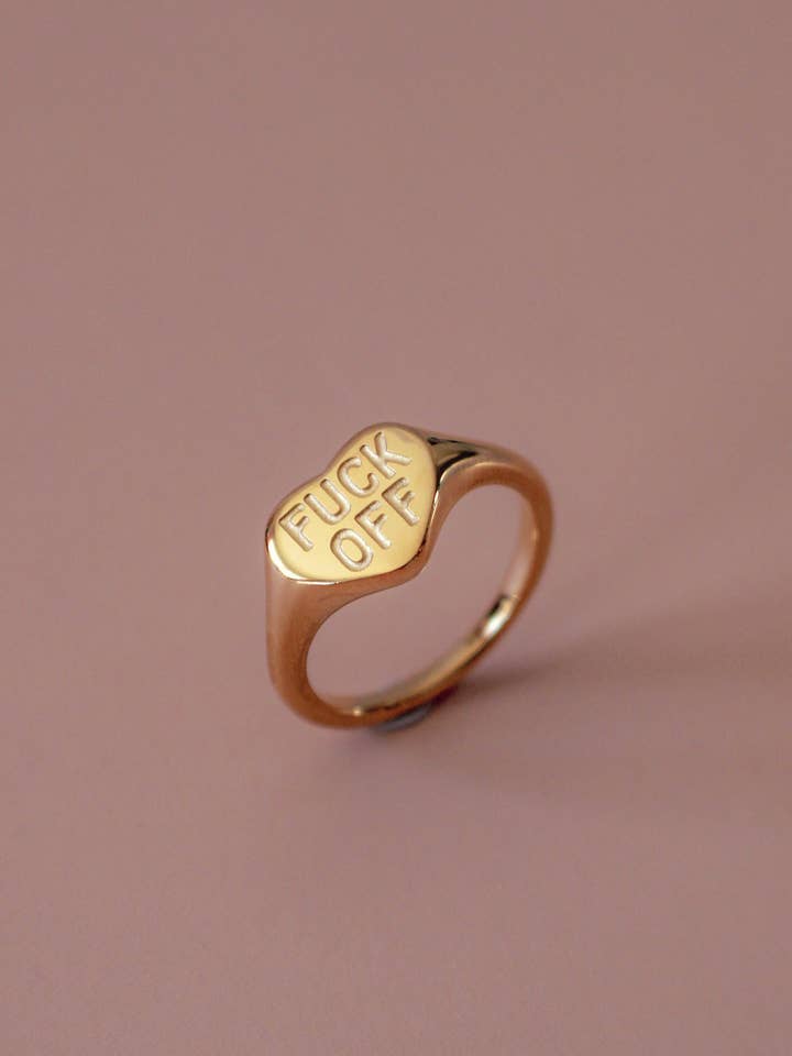 F*ck Off Herzring für den Großhandel von 24th & Gold