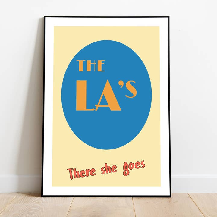 The La's Music Plakat Art Deco Retro Lyrics Band Musiktryk for engroshandel hos Jaffa Orange