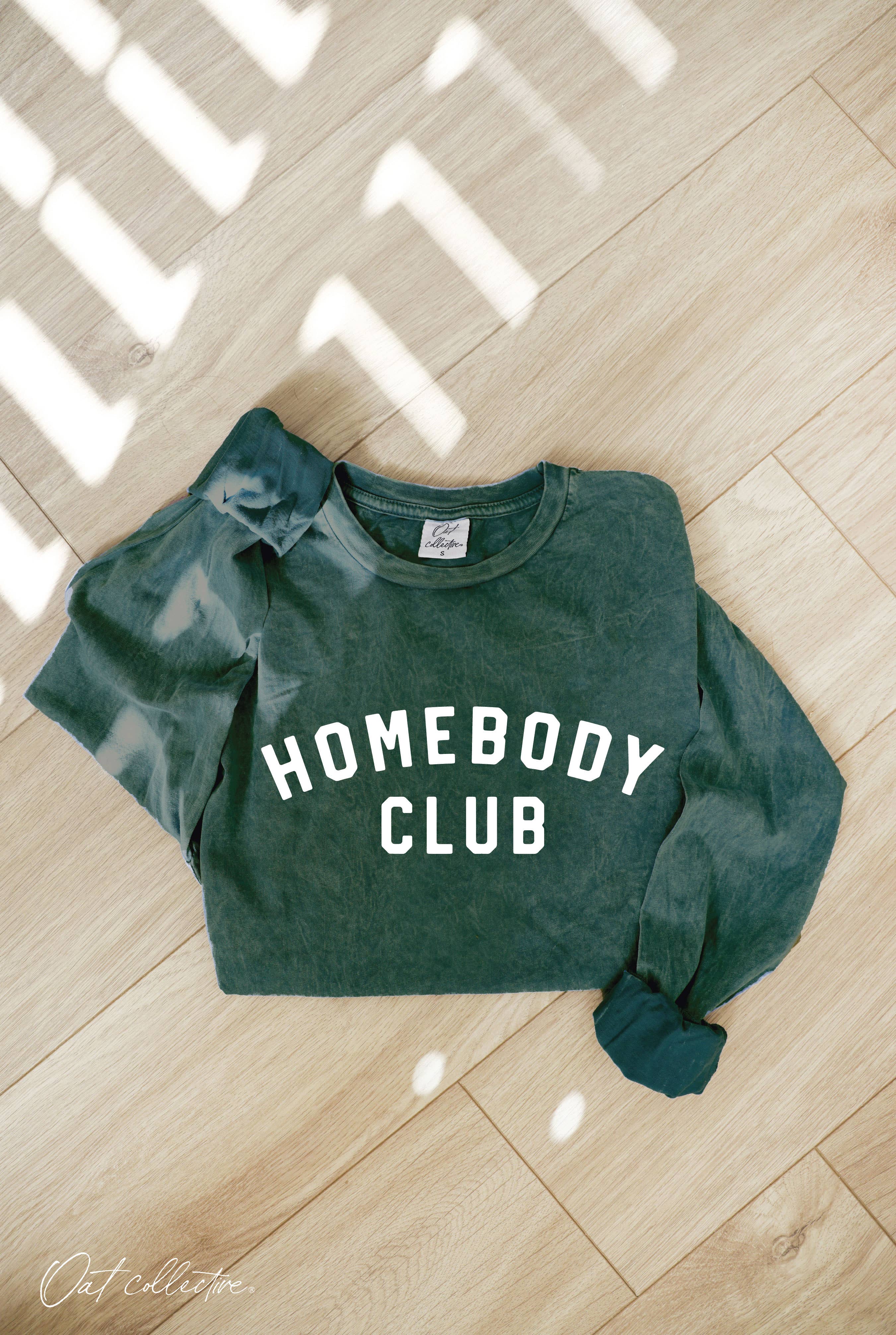 OAT COLLECTIVE - Wholesale Screen Printed T-Shirt - Women's - HOMEBODY CLUB Mineral Washed Long Sleeve Graphic 10