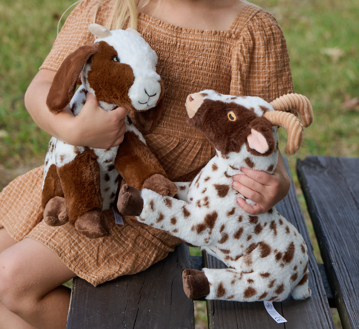 The Petting Zoo - Wholesale Stuffed/Plush Toy - Kids & Baby - Wild Onez Brown Spotted Goat medium 12"2