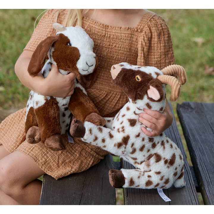 The Petting Zoo - Wholesale Stuffed/Plush Toy - Kids & Baby - Wild Onez Brown Spotted Goat medium 12"2