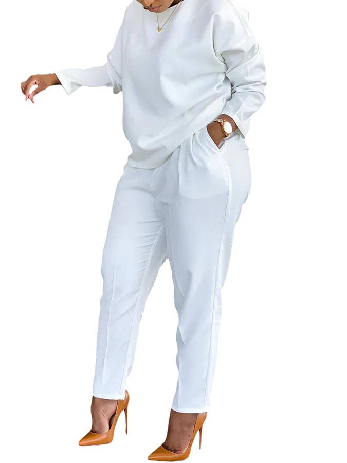 MB Fashion Wholesale - Vente Ensemble haut et pantalon (PAS d'intérieur) - Femme - SET DE 2 PIÈCES MB FASHION 7 COULEURS 202R12