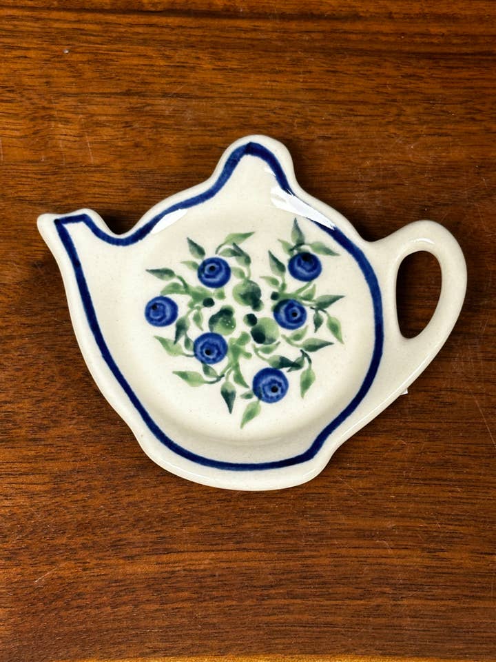 Porte-sachet de thé, Zaklady - Baies sur la vigne pour la vente par Music City Polish Pottery