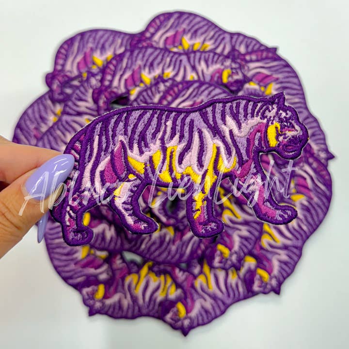 ABLNco - Wholesale Patch - purple and gold tiger mascot patch iron on