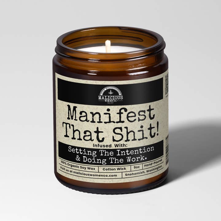 Manifest That Shit 9oz Witch Candle Malicious Women Co for wholesale by Malicious Women Candle Co