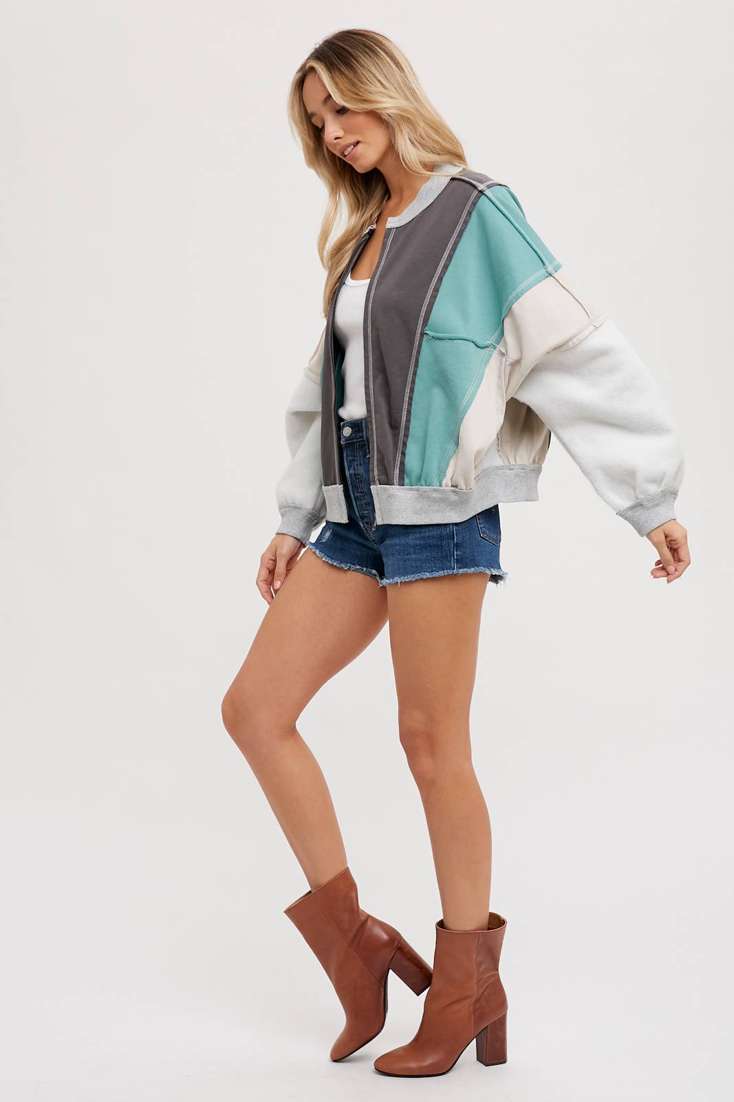 Bluivy - Wholesale Bomber Jacket - Women's - COLOR BLOCK BOMBER JACKET7