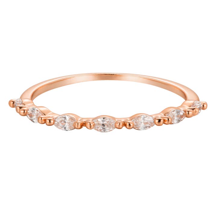 Zierliche Marquise-Zirkonien-Ringband für den Großhandel von Heilo Jewelry