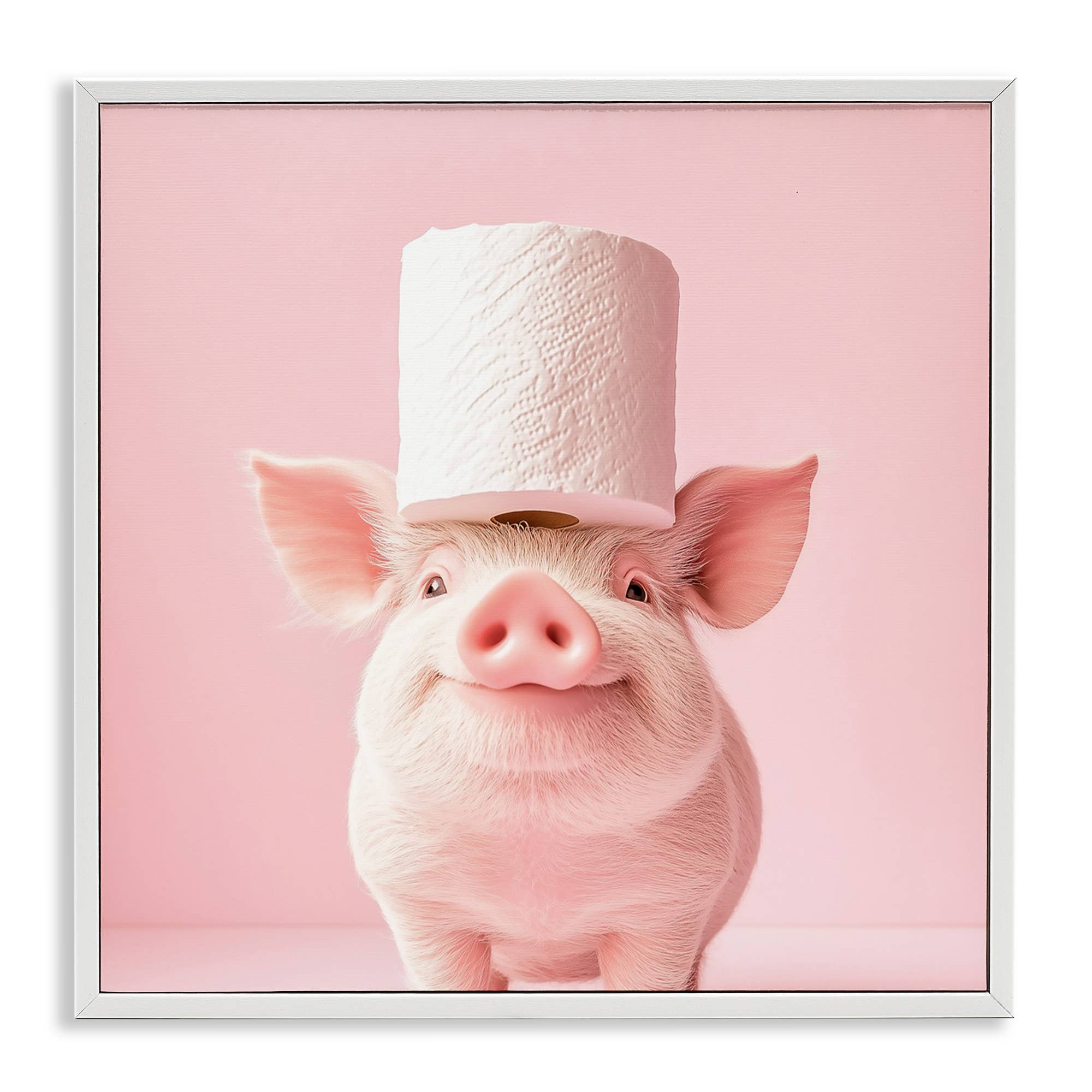 Stupell Industries - Wholesale Wall Sign - Silly Piggy Pink Toilet Paper - Framed Wall Art21