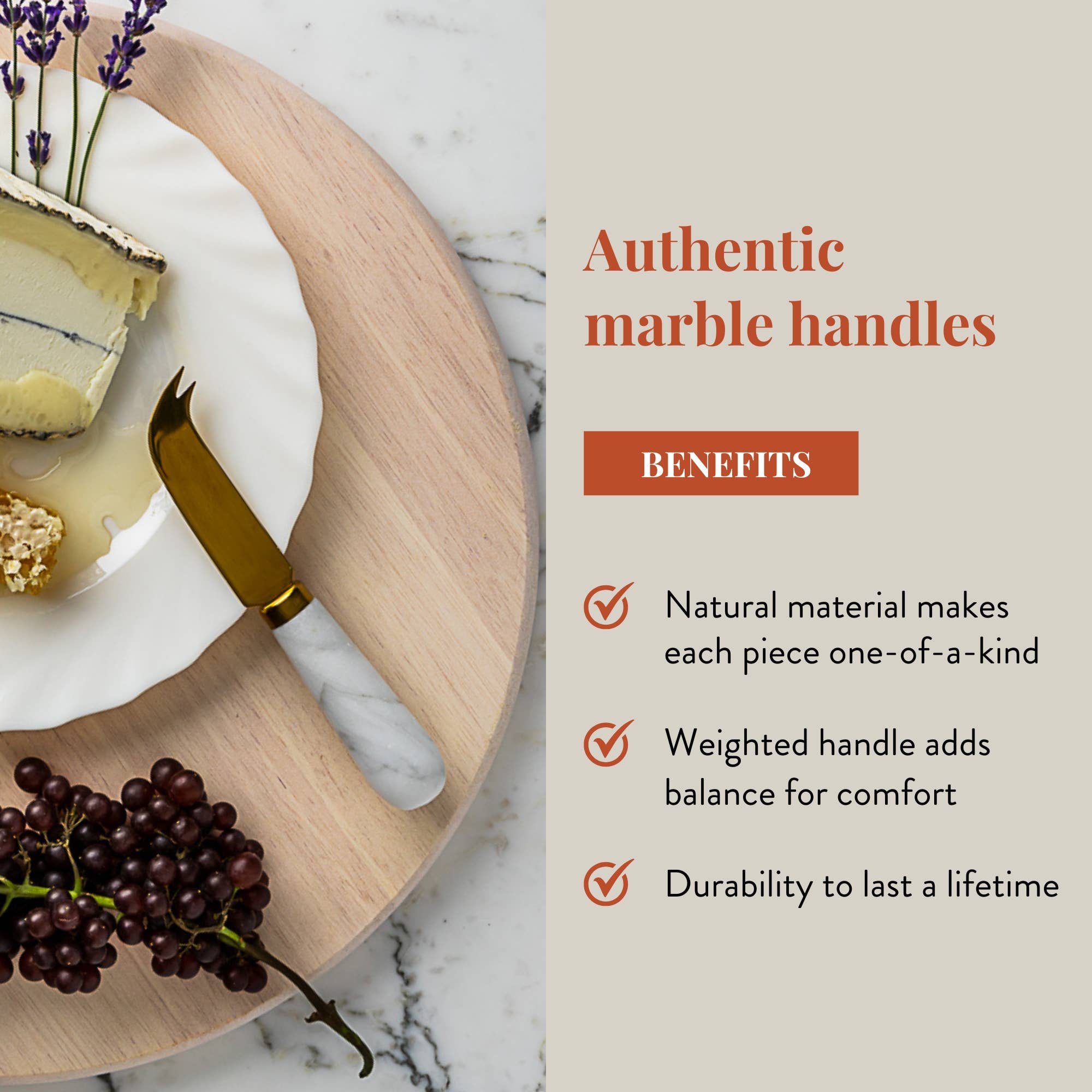 HOST at HOME by The Bamboo Abode – wholesale Cheese spreader – White Marble Cheese Knives, Cheese Knife Gift Set2