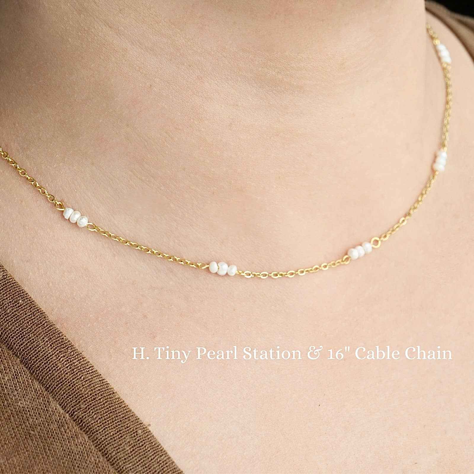 Blueyejewelry - Wholesale Beaded/Pearl Necklace - Gold Pearl Chain Necklaces - Waterproof Assorted Peal Chains16