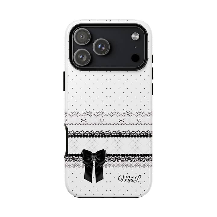 Encaje de lunares | Blanco y negro para venta al por mayor de Mare di Luna