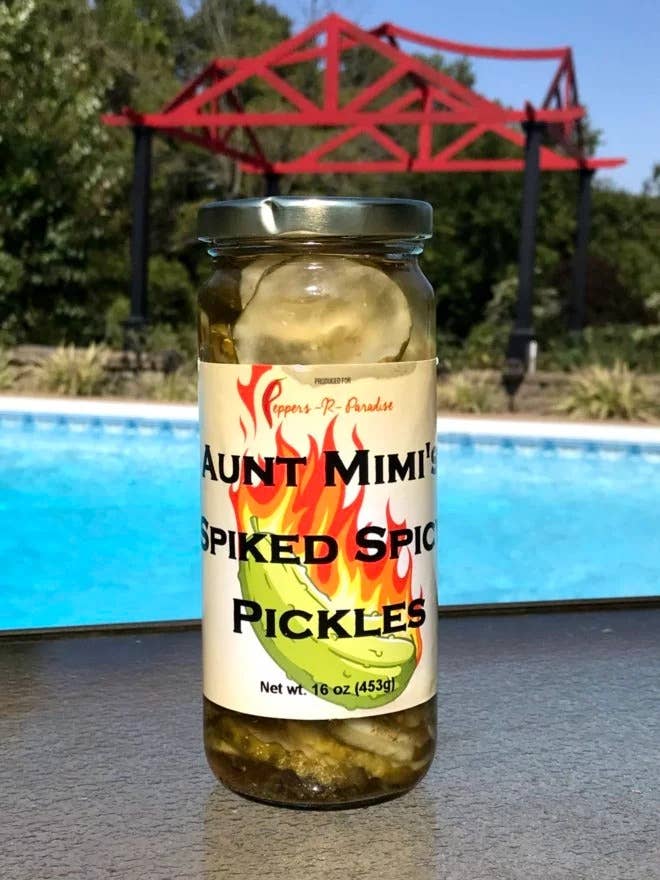 Aunt Mimi’s Spiked Spicy Pickles for wholesale by Peppers-R-Paradise