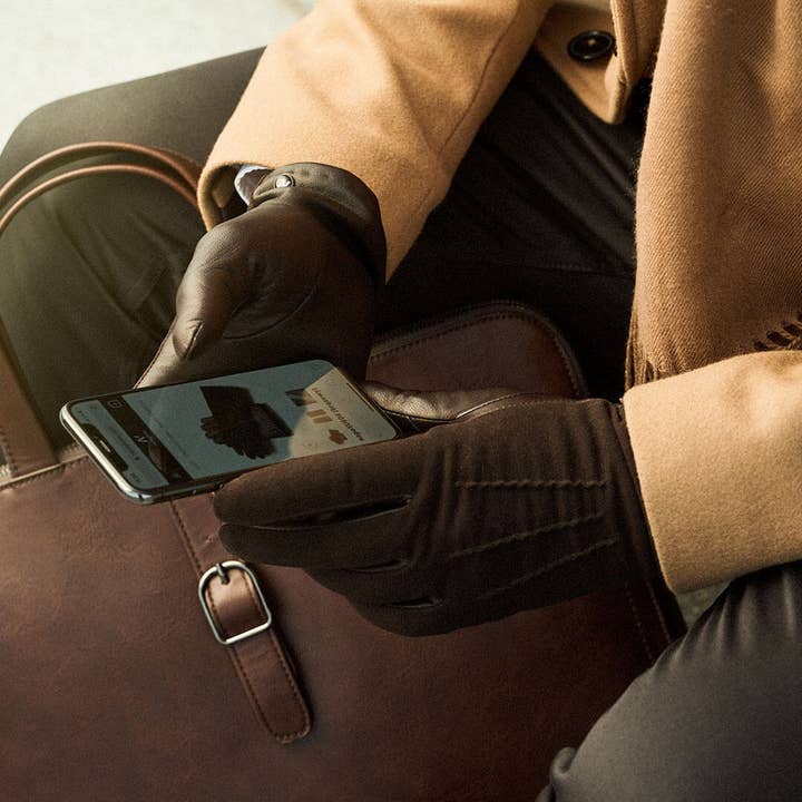 napo gloves – Großhandel Handschuhe – Herren – NapoSuede Herren-Lederhandschuhe — Kaschmirfutter mit Haptik