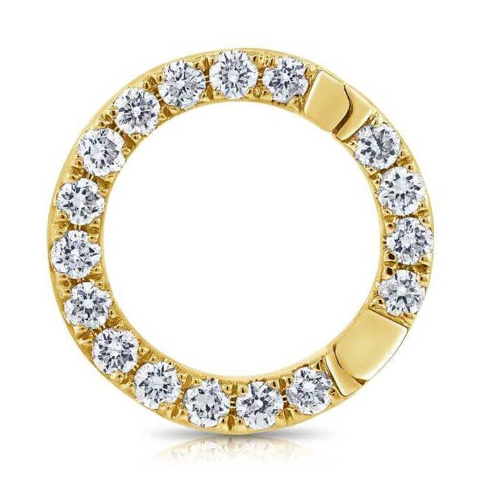 Pendentif Améliorateur de Charme en Or 14K avec Maillons Ronds et Diamant pour la vente par Izakov Fine Jewelry